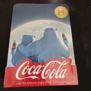 Coca-Cola Polar Bear Card Tin in Red and White